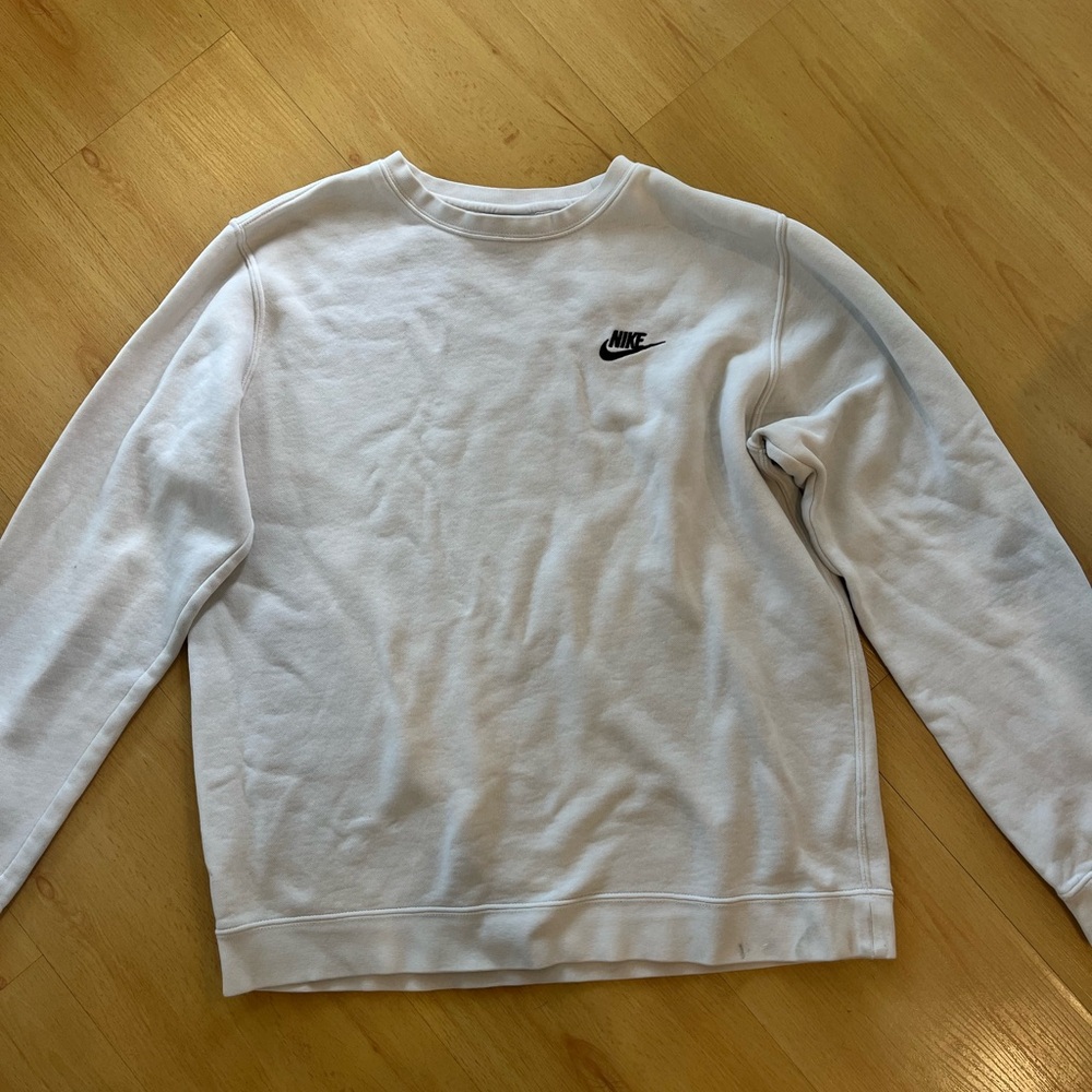 Nike Men's Classic White Crewneck Sweater